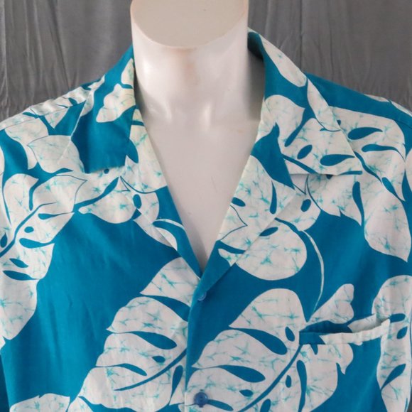 Vintage Hawaiian Shirt - Tie Dye Palm Leaves by Hilo Hattie - Men's 3XL - Picture 2 of 10